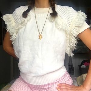 🐑 BCBGMaxAzria Fringe Sweater
